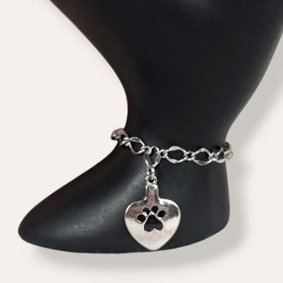Metal Paw Print Chain Bracelet - Picture 1 of 5